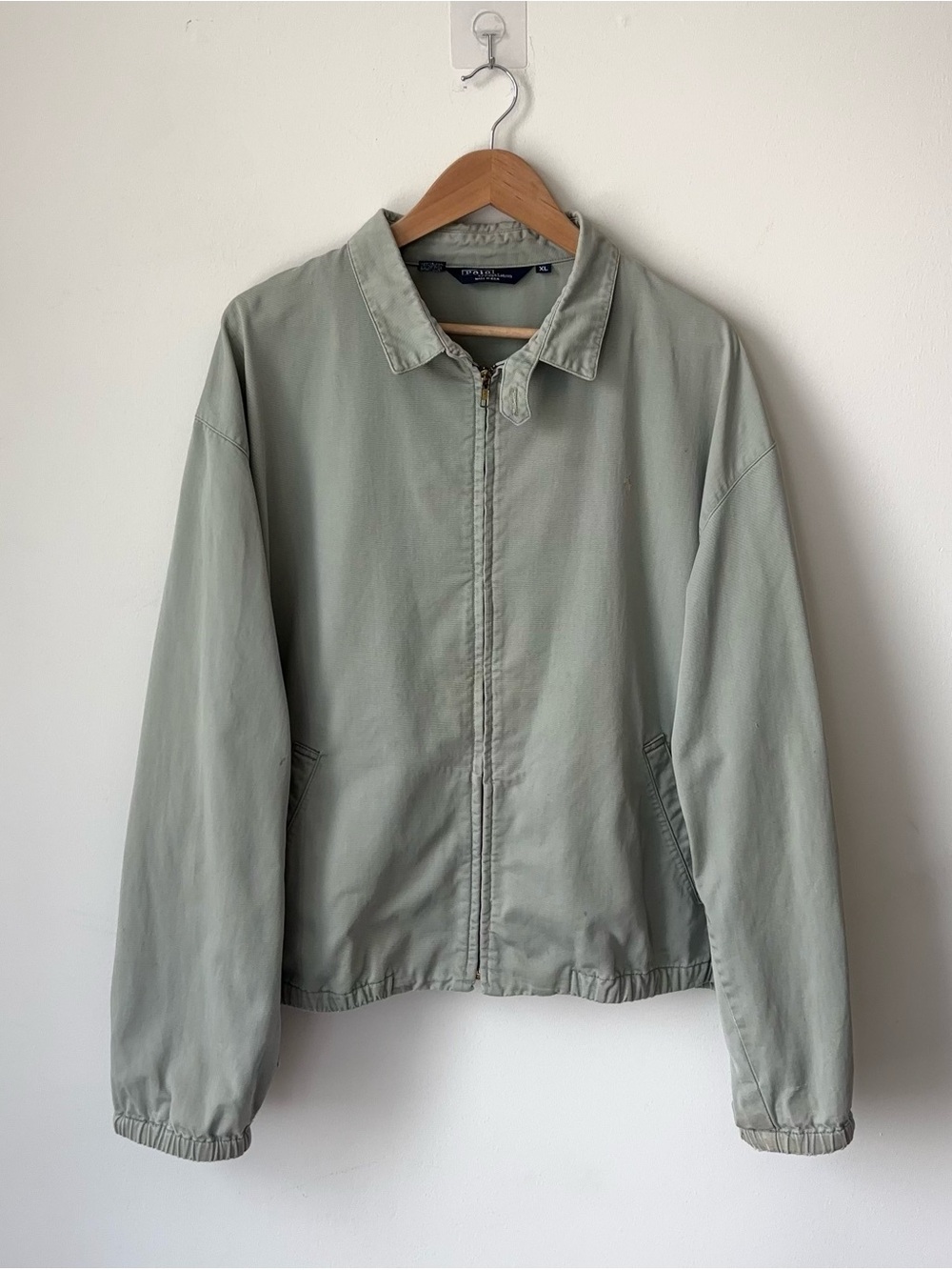 Vintage Polo Ralph Lauren Size XL Light Green Harrington Jacket USA Mint Seafoam